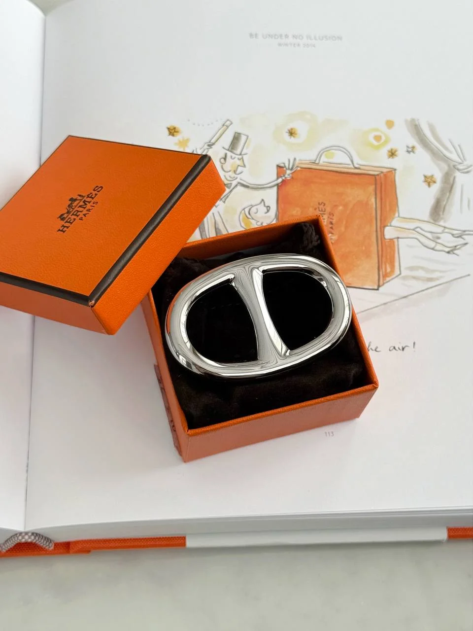 Hermes Hermes Scarf Ring Chaine dAncre PHW