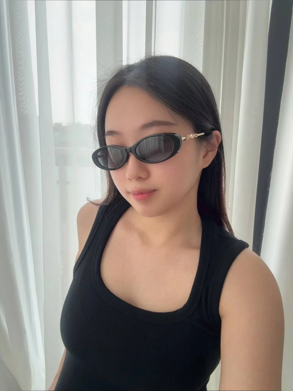 Chanel Oval Sunglasses Frame Acetate & Metal Black with Lenses Grey - photo 6
