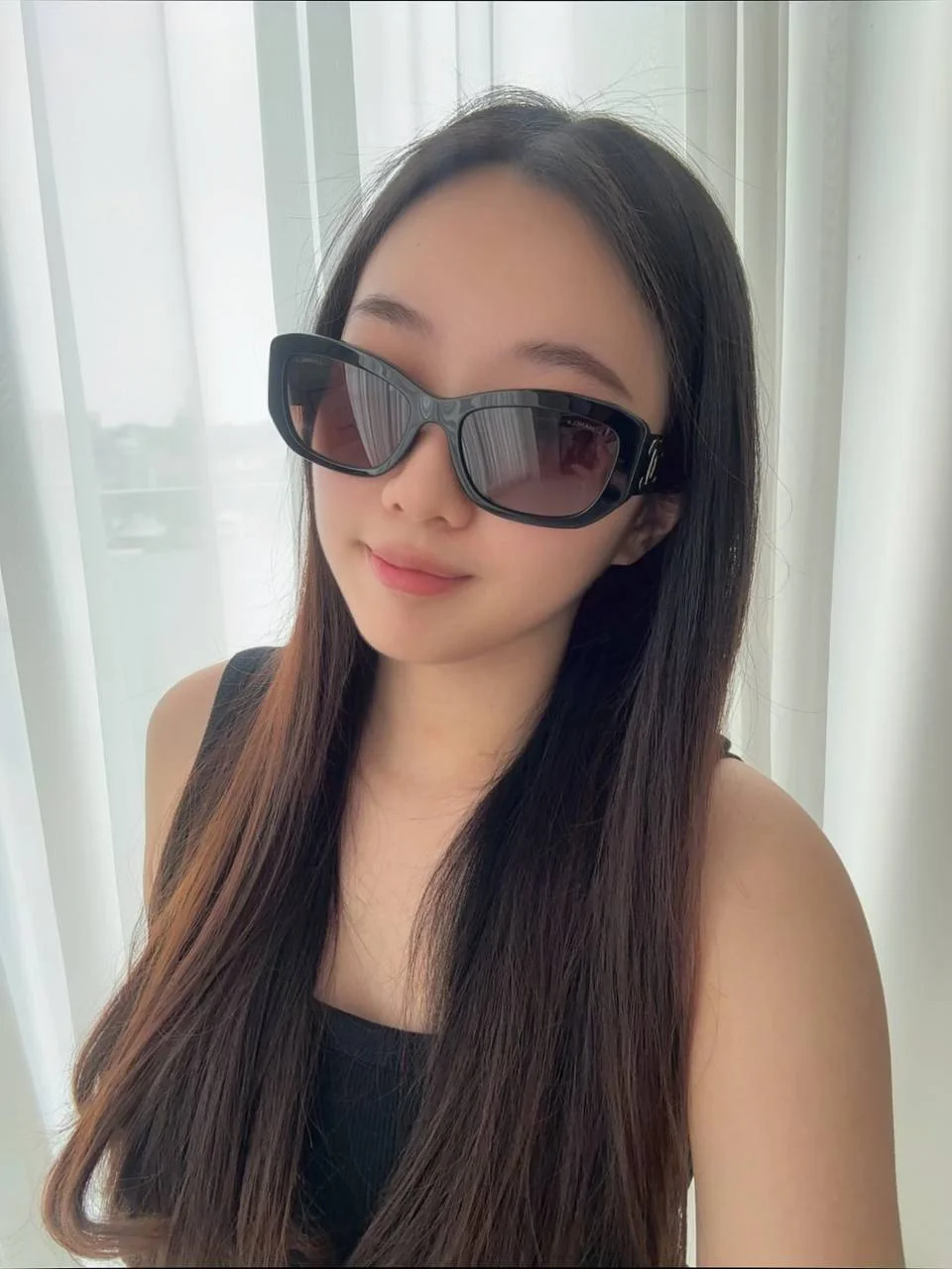 Chanel Rectangle Sunglasses GD Black GHW - photo 3