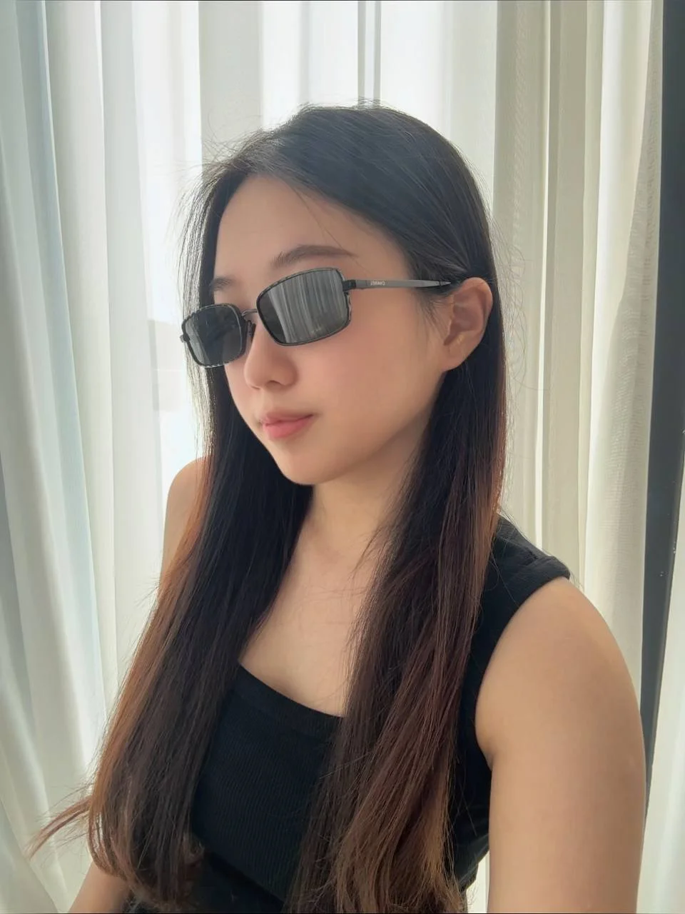 Chanel Rectangle Sunglasses Frame Metal Black With Lenses Black - photo 4