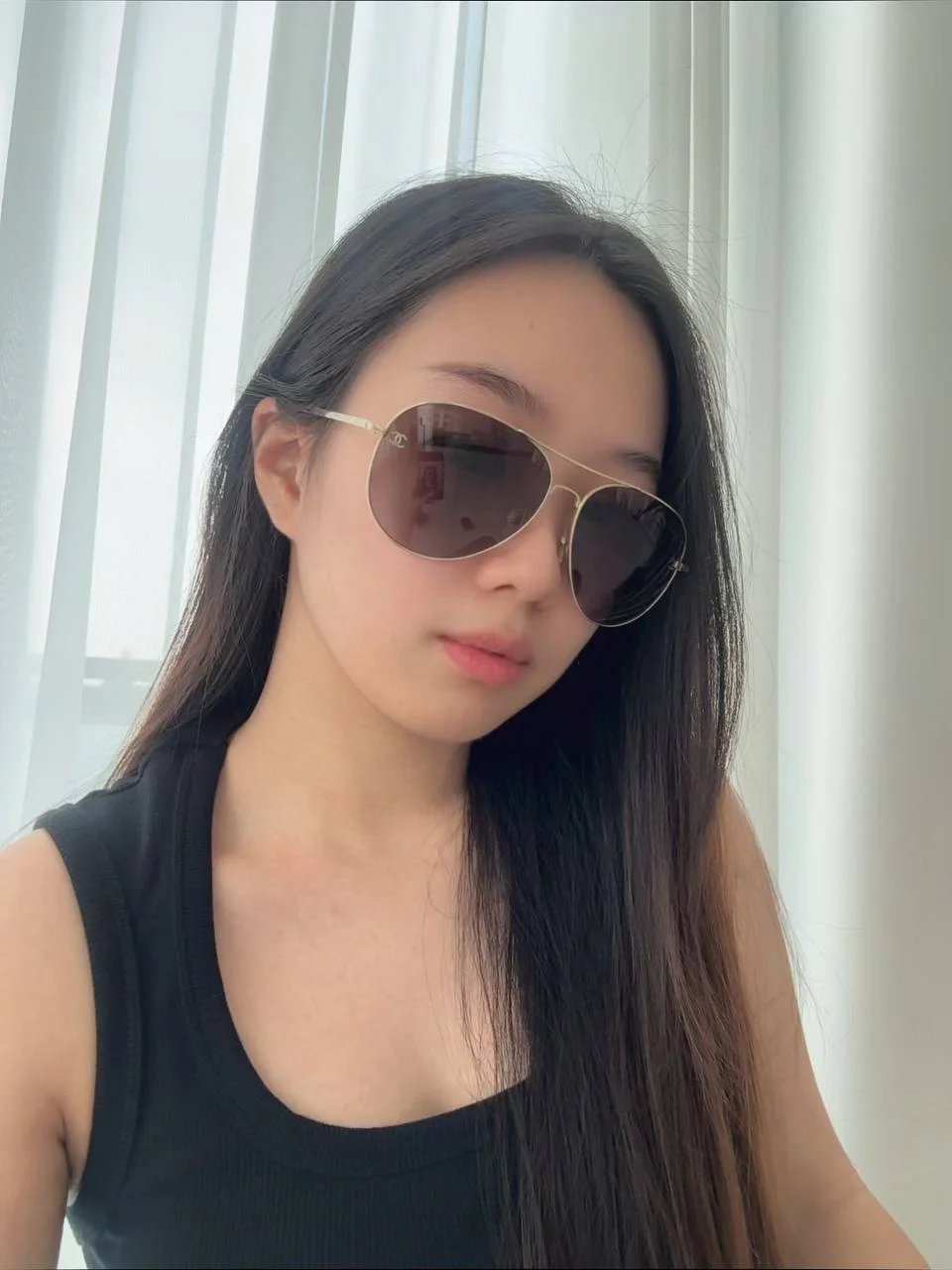 Chanel Pilot Logo Sunglasses in Gold / Brown / Gradient Titanium Unisex - photo 4