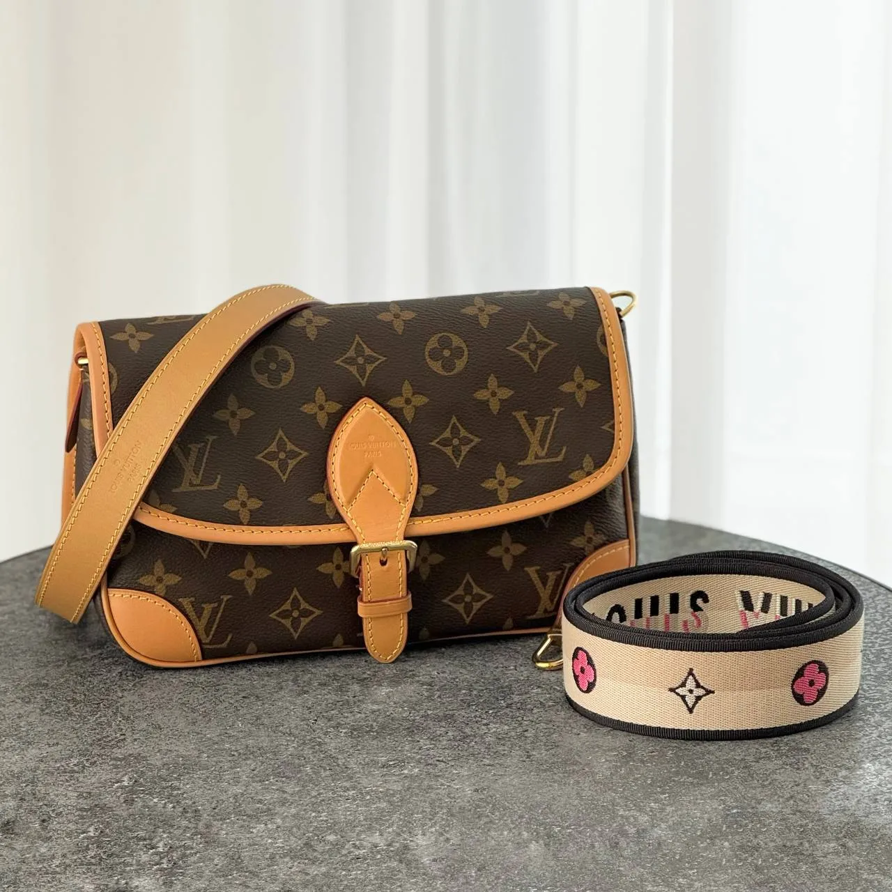 Louis Vuitton LV Preloved Diane Monogram Strap Black