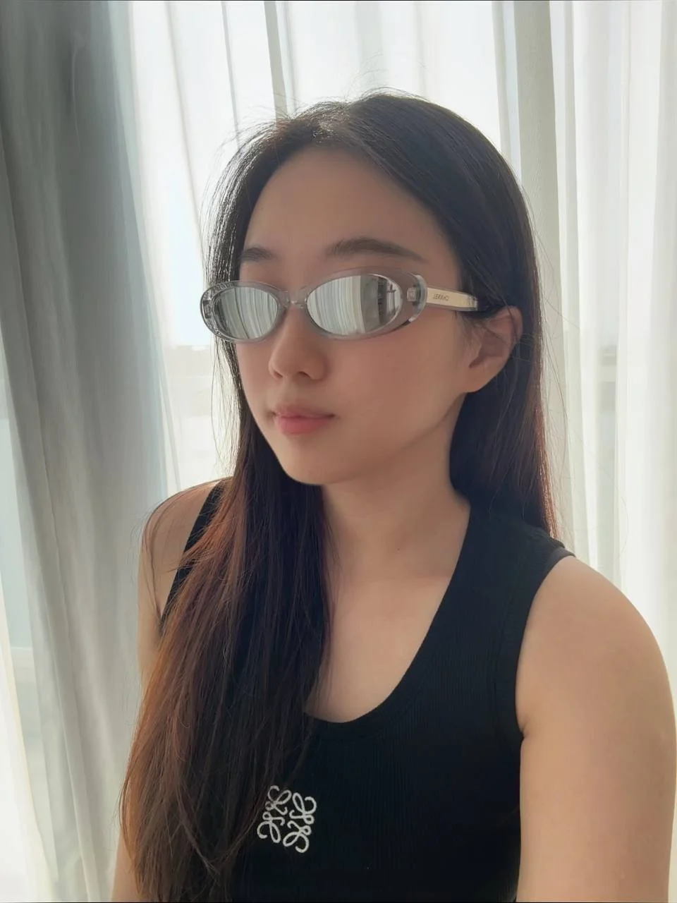 Chanel Oval Sunglasses Light Grey,  Silver Lenses - photo 4