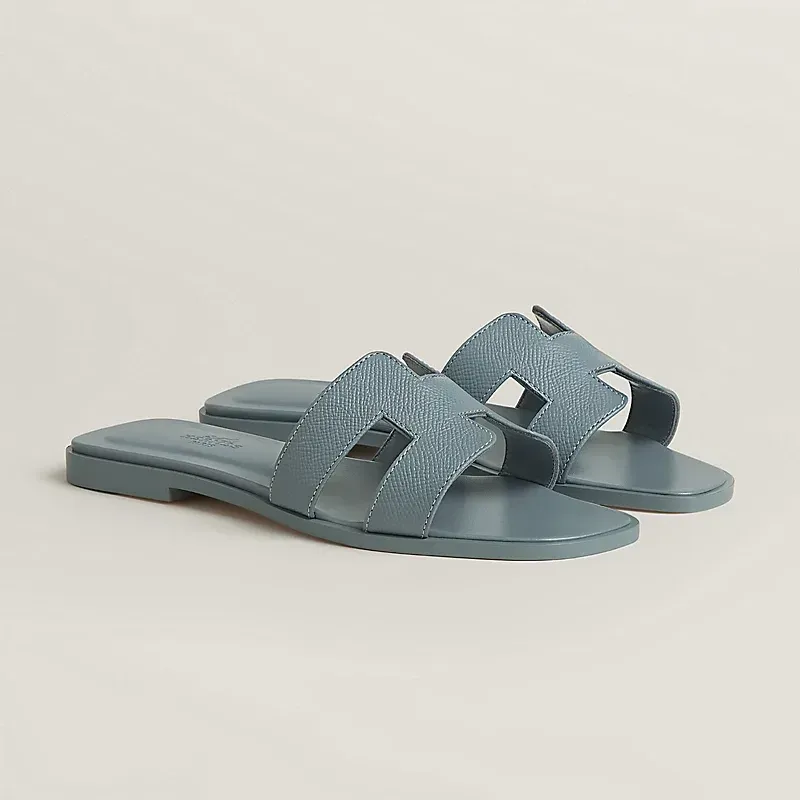Hermes Oran Sandal Epsom Bleu Galet - photo 3