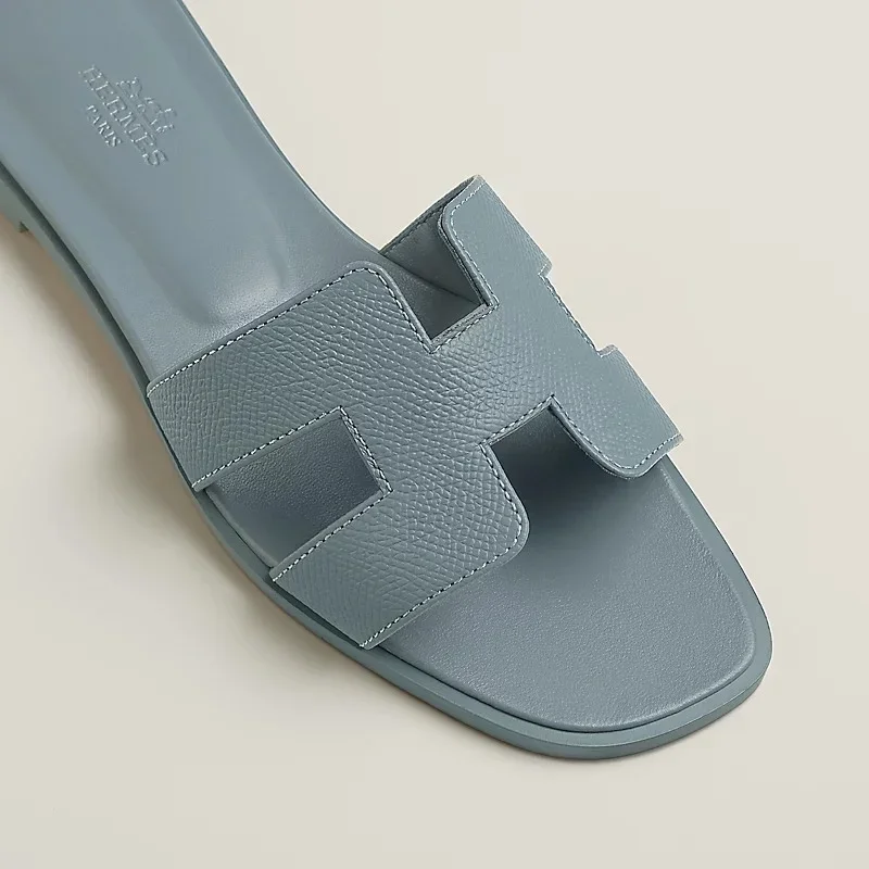 Hermes Oran Sandal Epsom Bleu Galet - photo 4