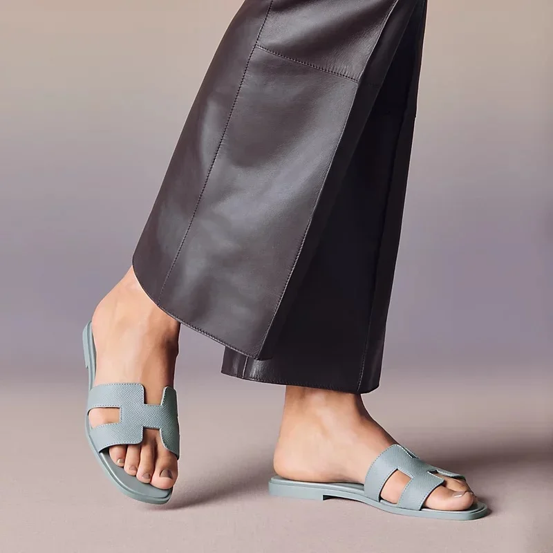 Hermes Oran Sandal Epsom Bleu Galet - photo 5