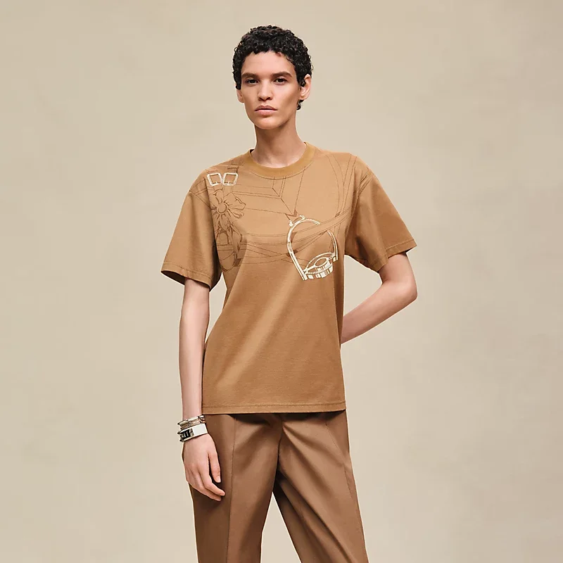 Hermes Hermes Grand Manege Maxi Tshirt Marron Chatain