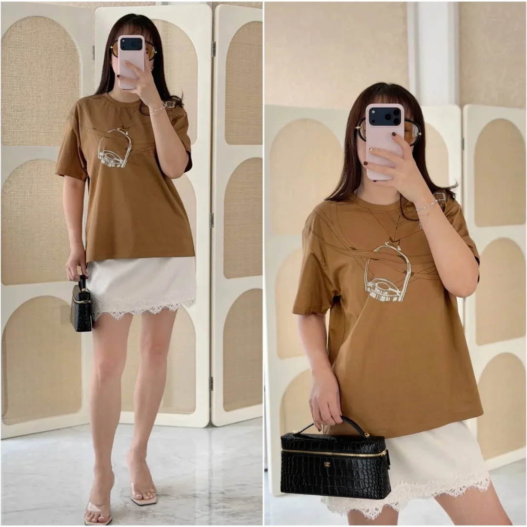 Hermes Hermes Grand Manege Maxi Tshirt Marron Chatain