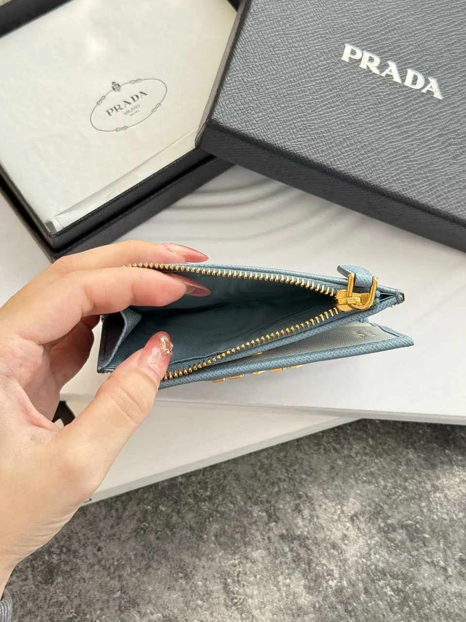 Prada Portafoglio Piccolo In Saffiano Astrale Lettering Logo Wallet - photo 4