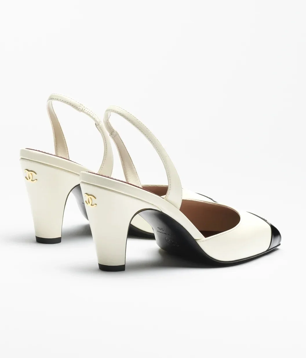 Chanel Classic Cap Toe Slingbacks Ivory Black - photo 10