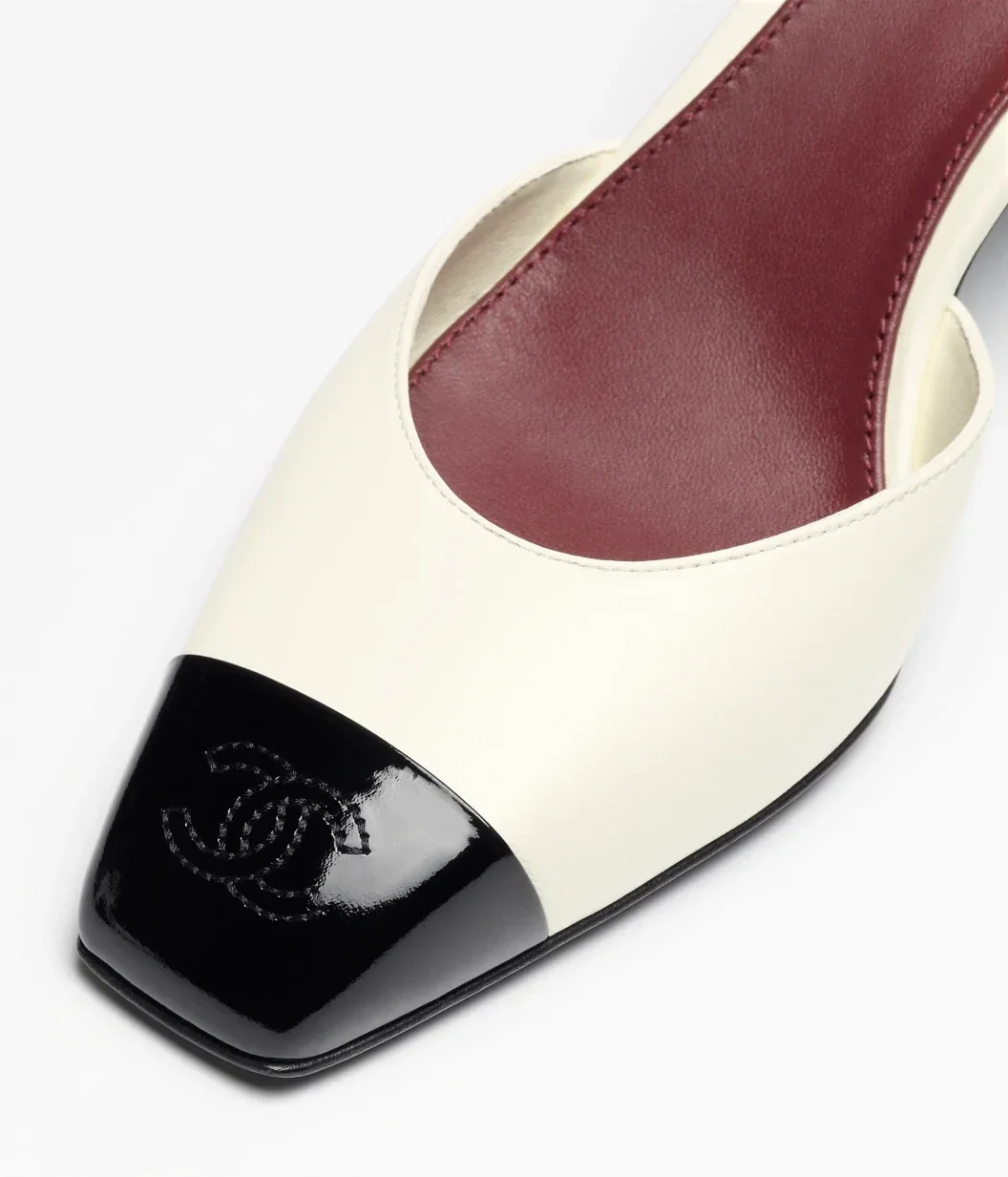 Chanel Classic Cap Toe Slingbacks Ivory Black - photo 11