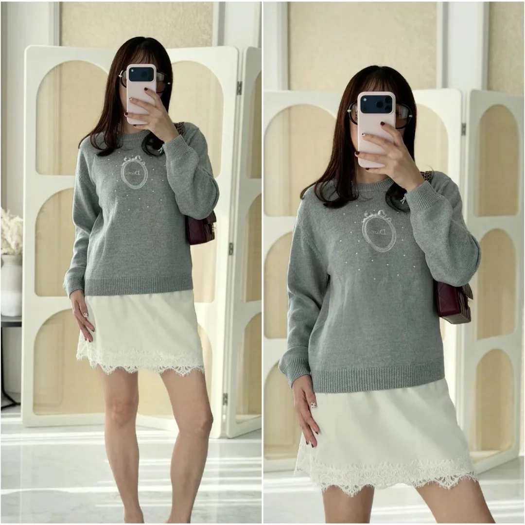 DIOR Dior Sweater Gray Wool Knit