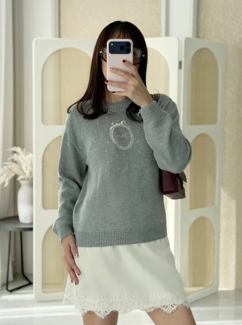Dior Sweater Gray Wool Knit - photo 2