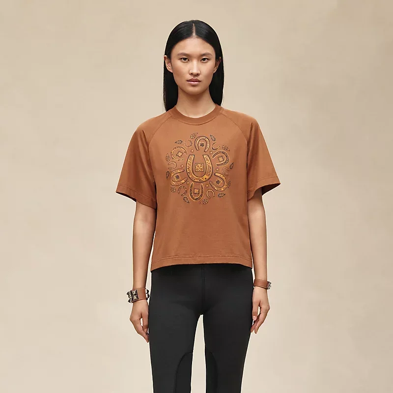 Hermes Tshirt Maxi Cartouche Marron Fauve - photo 4
