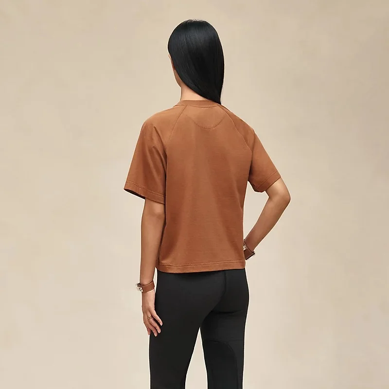Hermes Tshirt Maxi Cartouche Marron Fauve - photo 5