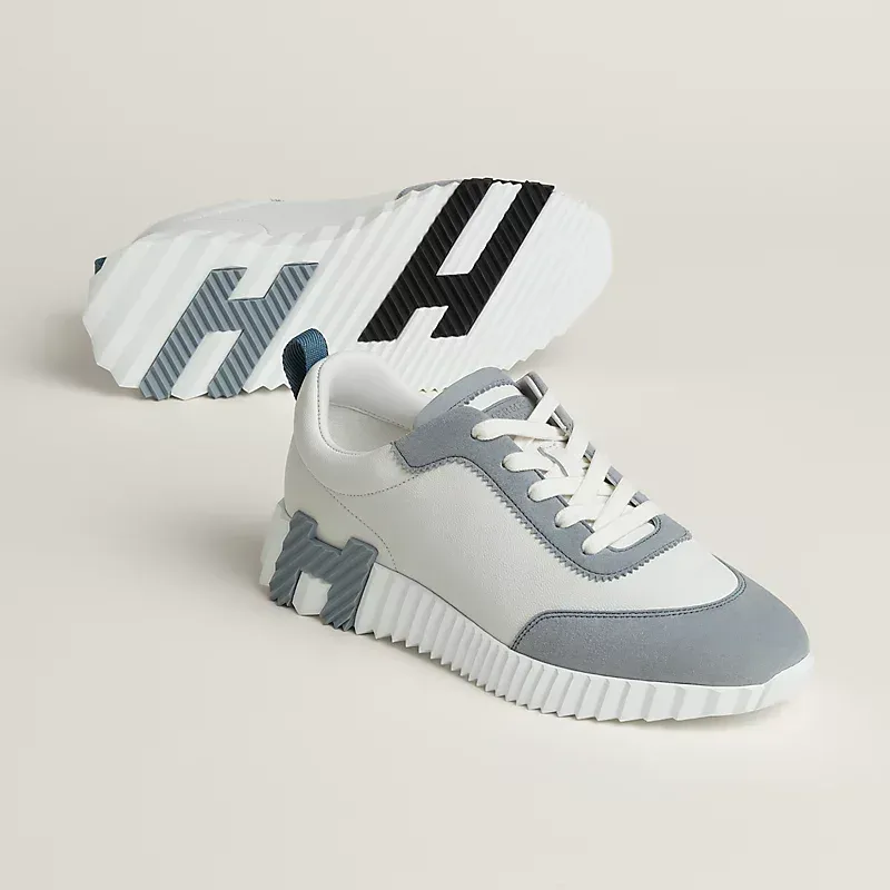 Hermes Bouncing Sneakers Blanc / White / Bleu Galet - photo 4