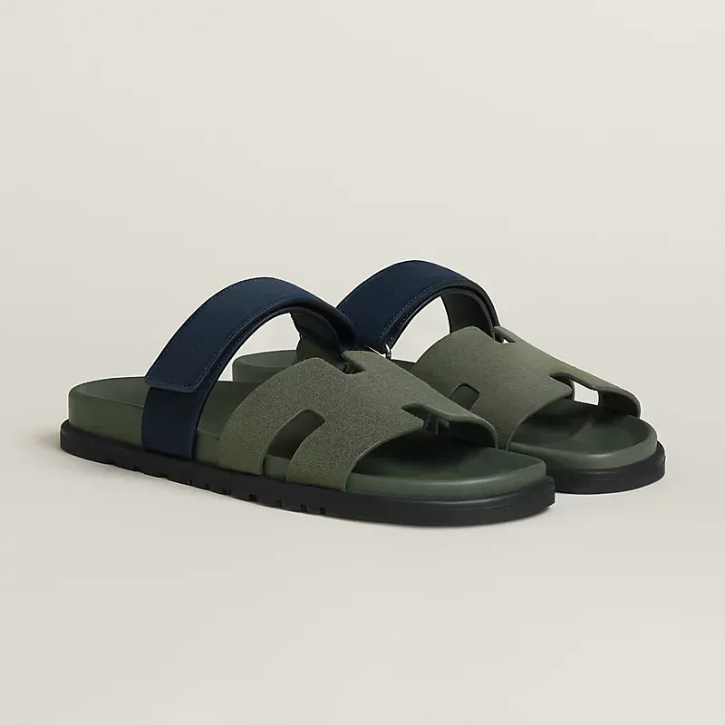 Hermes Chypre Sandal Vert Veronese / Bleu Marine - photo 3