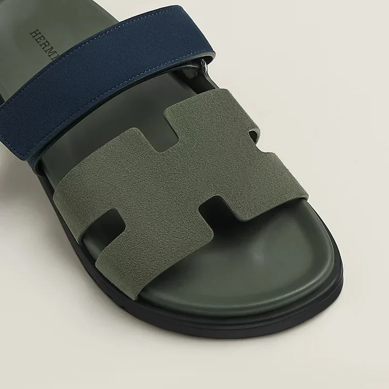 Hermes Chypre Sandal Vert Veronese / Bleu Marine - photo 4