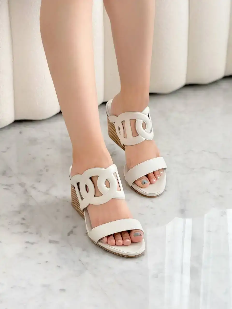 Hermes Lipari 70 Leather Blanc White - photo 3