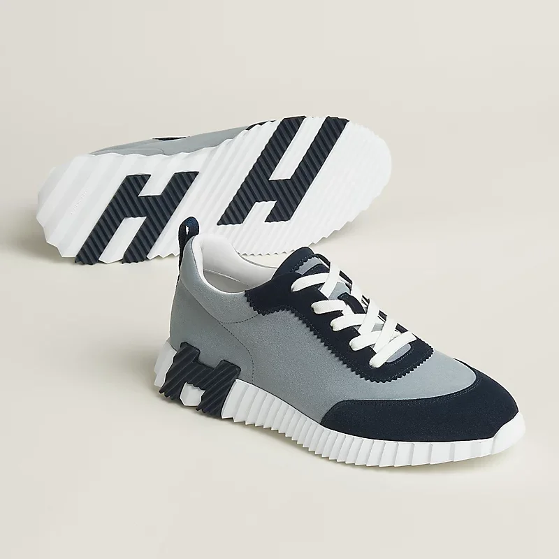 Hermes Bouncing Sneakers Bleu Galet / Marine - photo 4