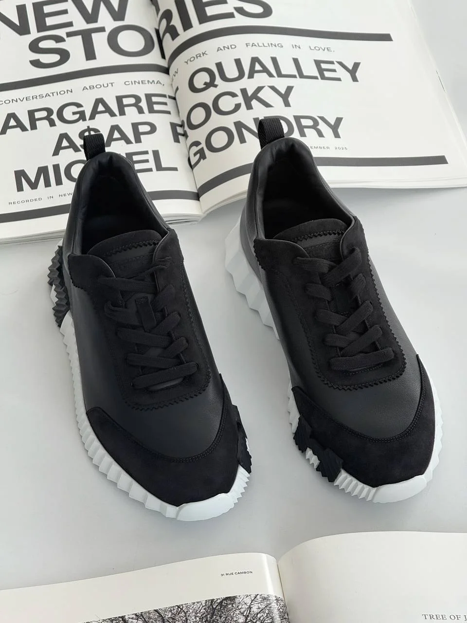 Hermes Hermes Bouncing Sneakers All Black Leather