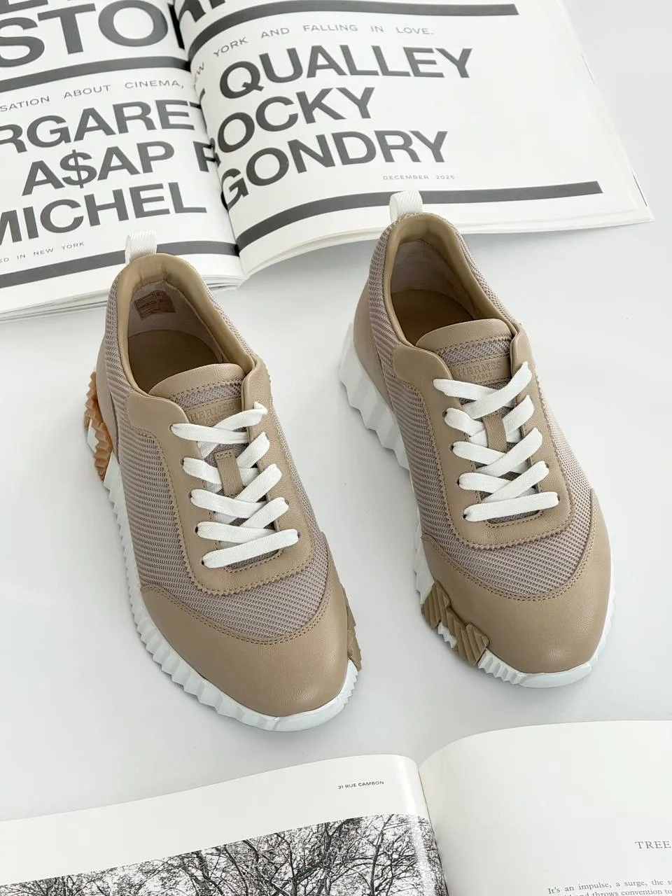 Hermes Hermes Bouncing Sneakers Beige Lin
