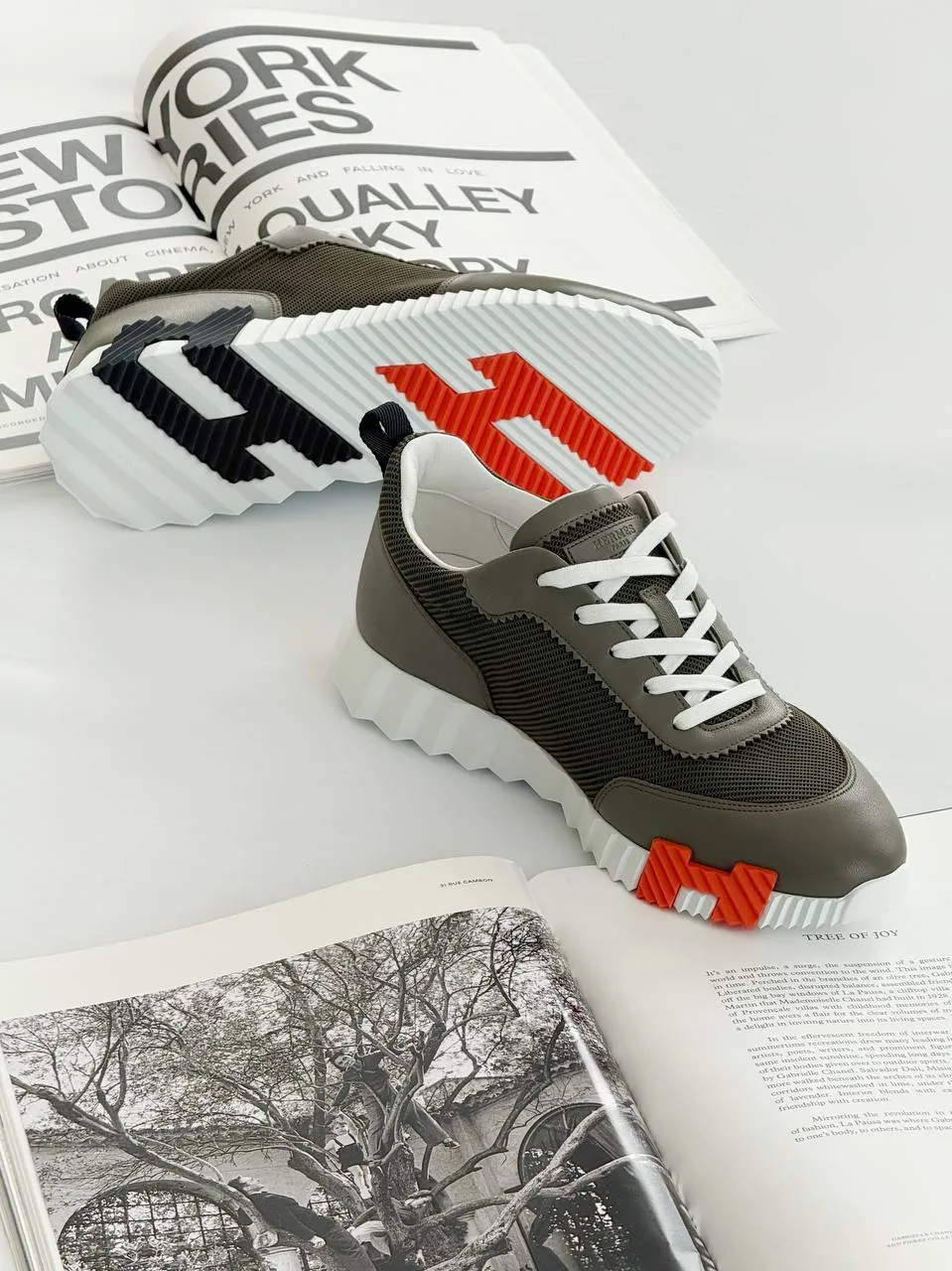 Hermes Bouncing Sneaker Mesh Vert Toundra - photo 2