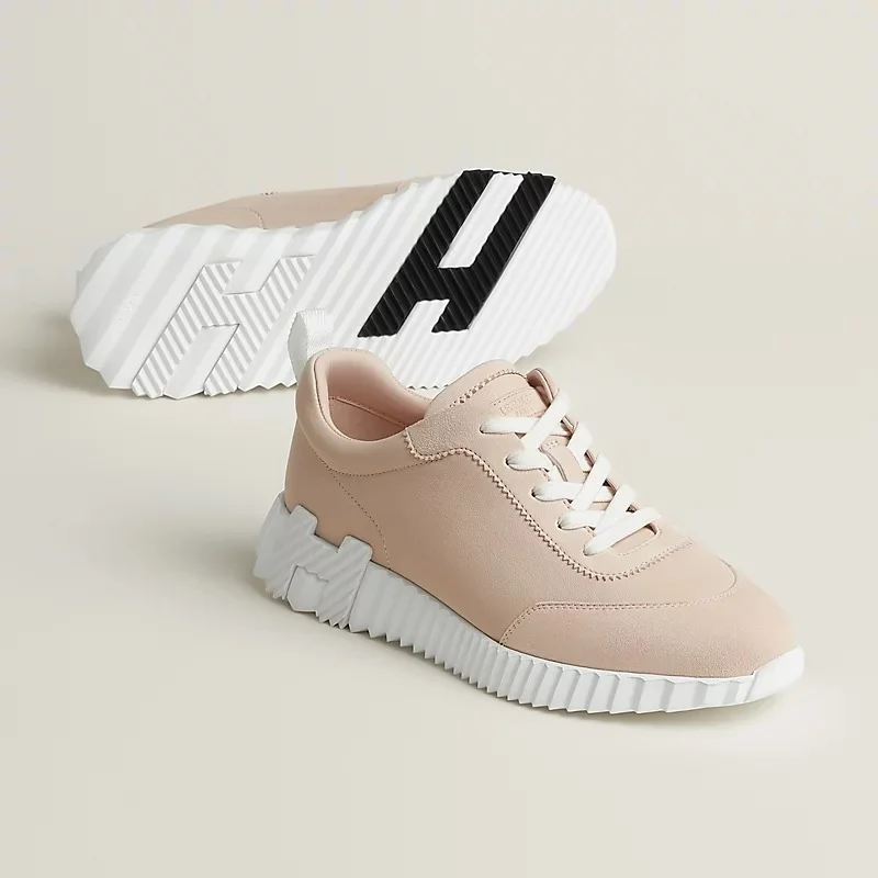 Hermes Bouncing Sneaker Leather Rose Palomino - photo 4