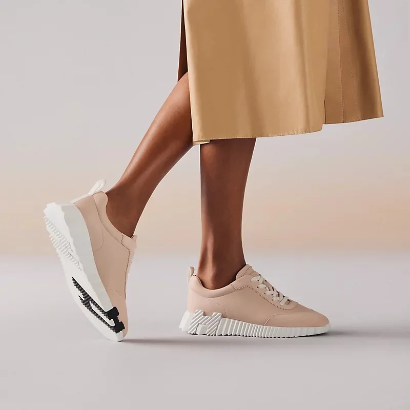 Hermes Bouncing Sneaker Leather Rose Palomino - photo 7