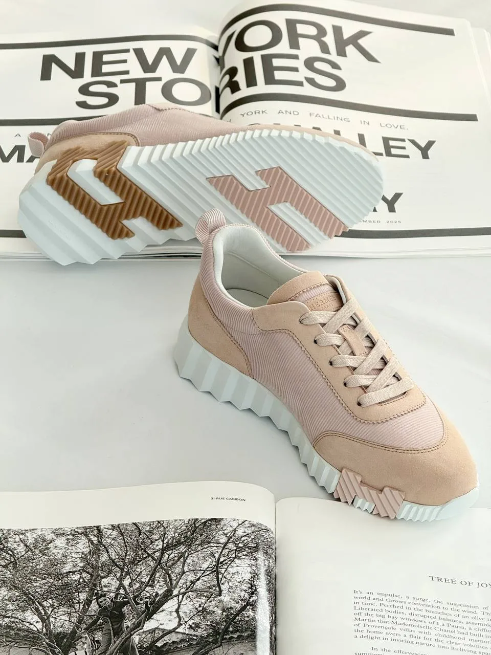 Hermes Bouncing Sneakers Beige Nude - photo 2