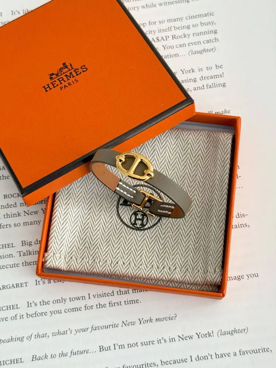 Hermes Hermes Mini Thalassa Bracelet Etoupe GHW