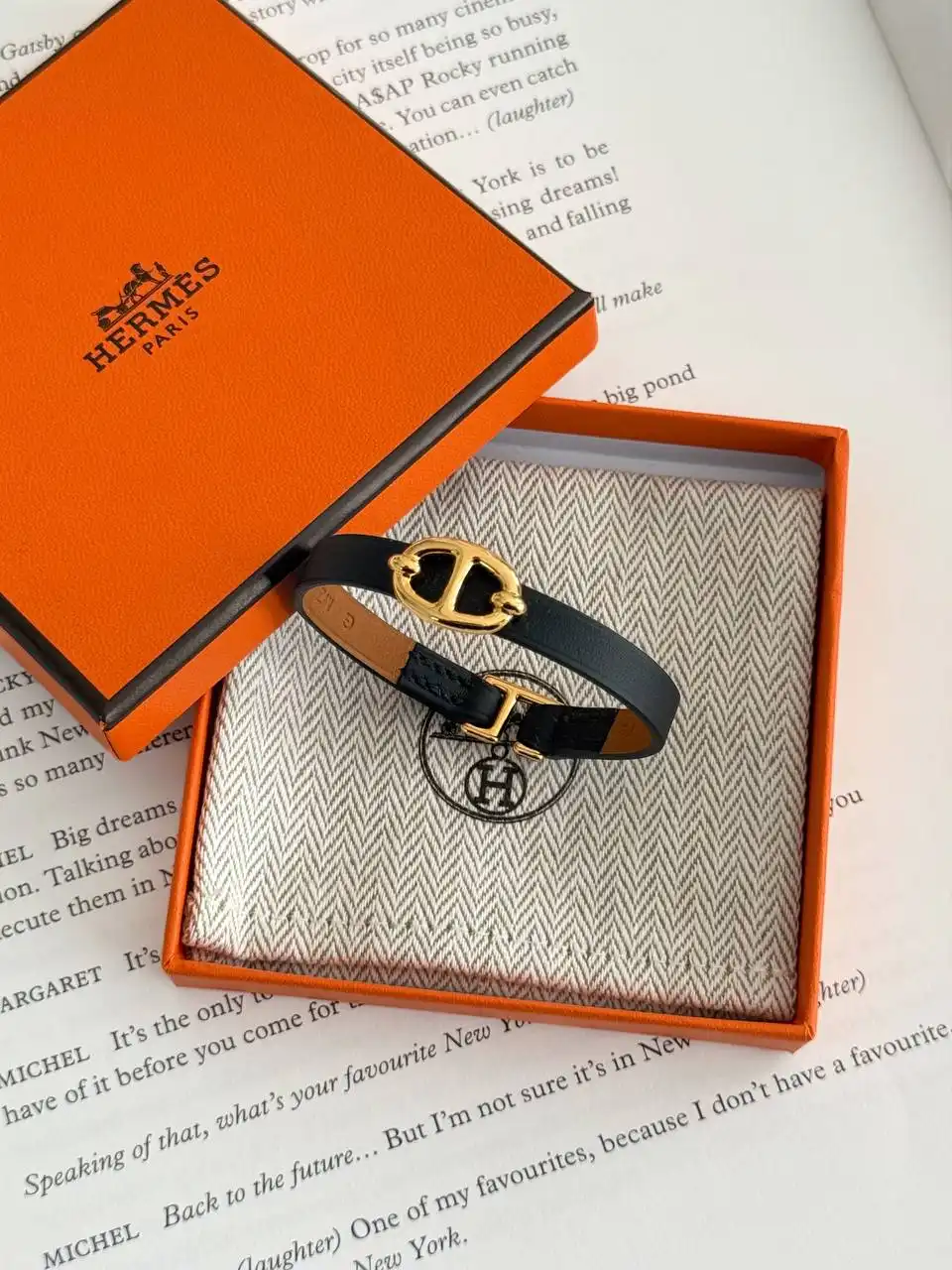 Hermes Hermes Mini Thalassa Bracelet Black GHW