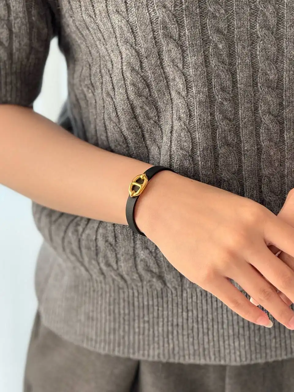 Hermes Hermes Mini Thalassa Bracelet Black GHW