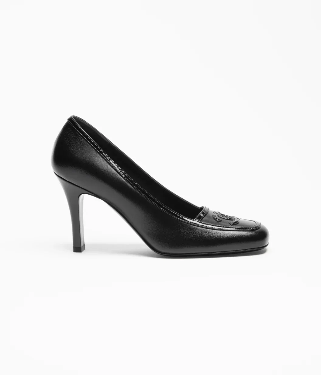 Chanel CC Logo Square Toe High Heel Pumps – Black - photo 8