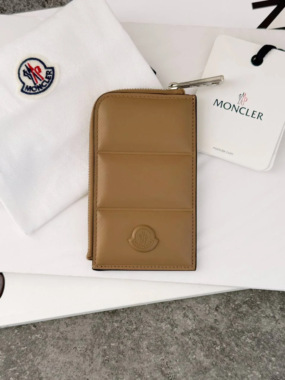 Moncler Moncler Flat Card Holder Wallet Beige