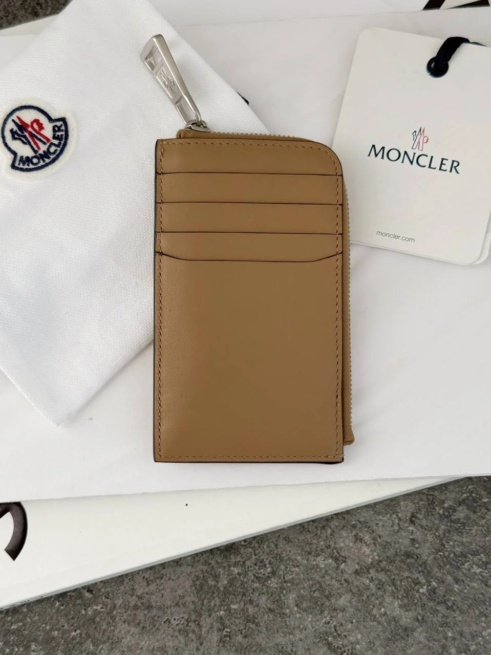 Moncler Moncler Flat Card Holder Wallet Beige