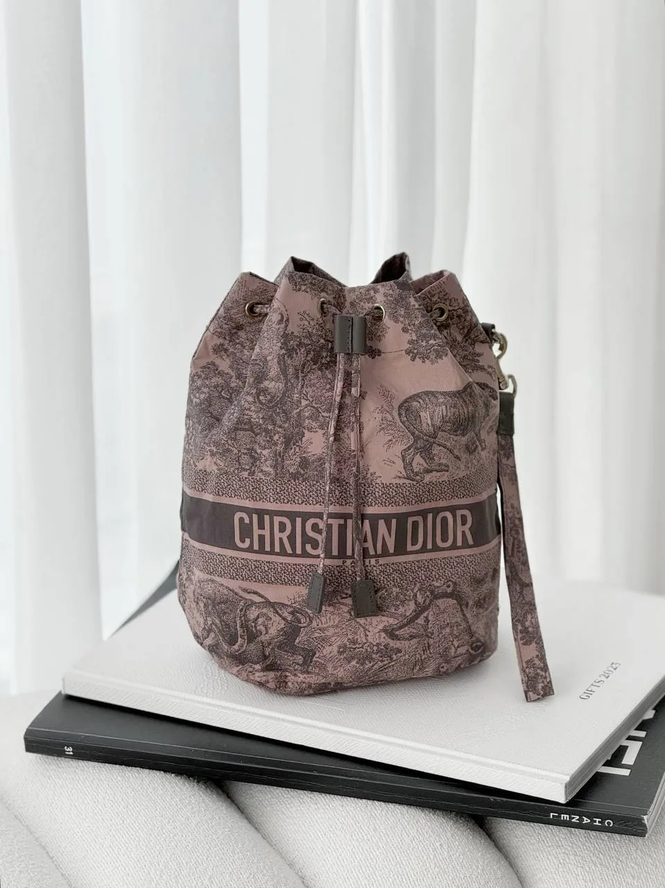 DIOR DIOR Dioriviera Wristlet Toile De Jouy Pink