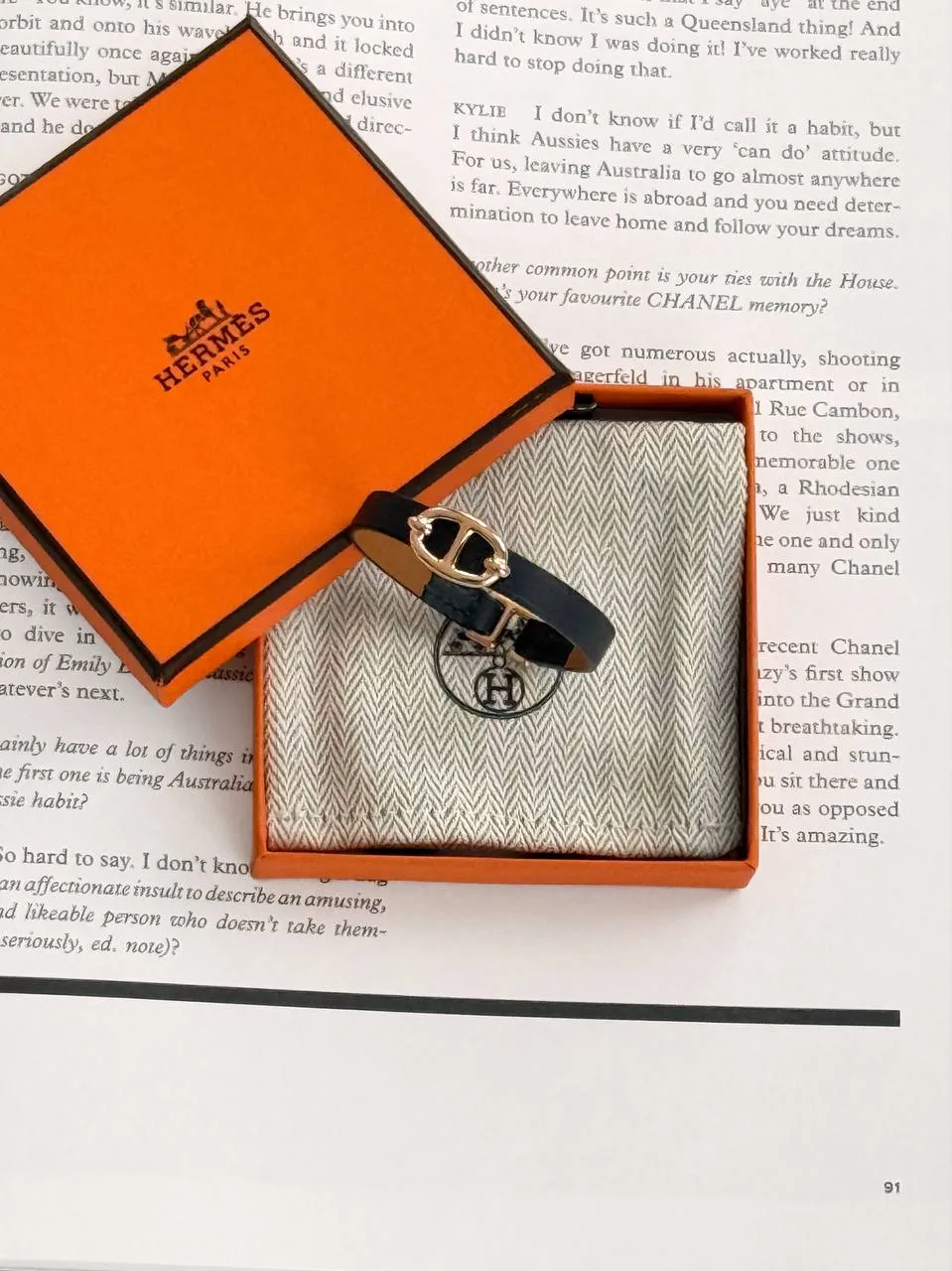 Hermes Hermes Mini Thalassa Bracelet Noir / Black RGHW
