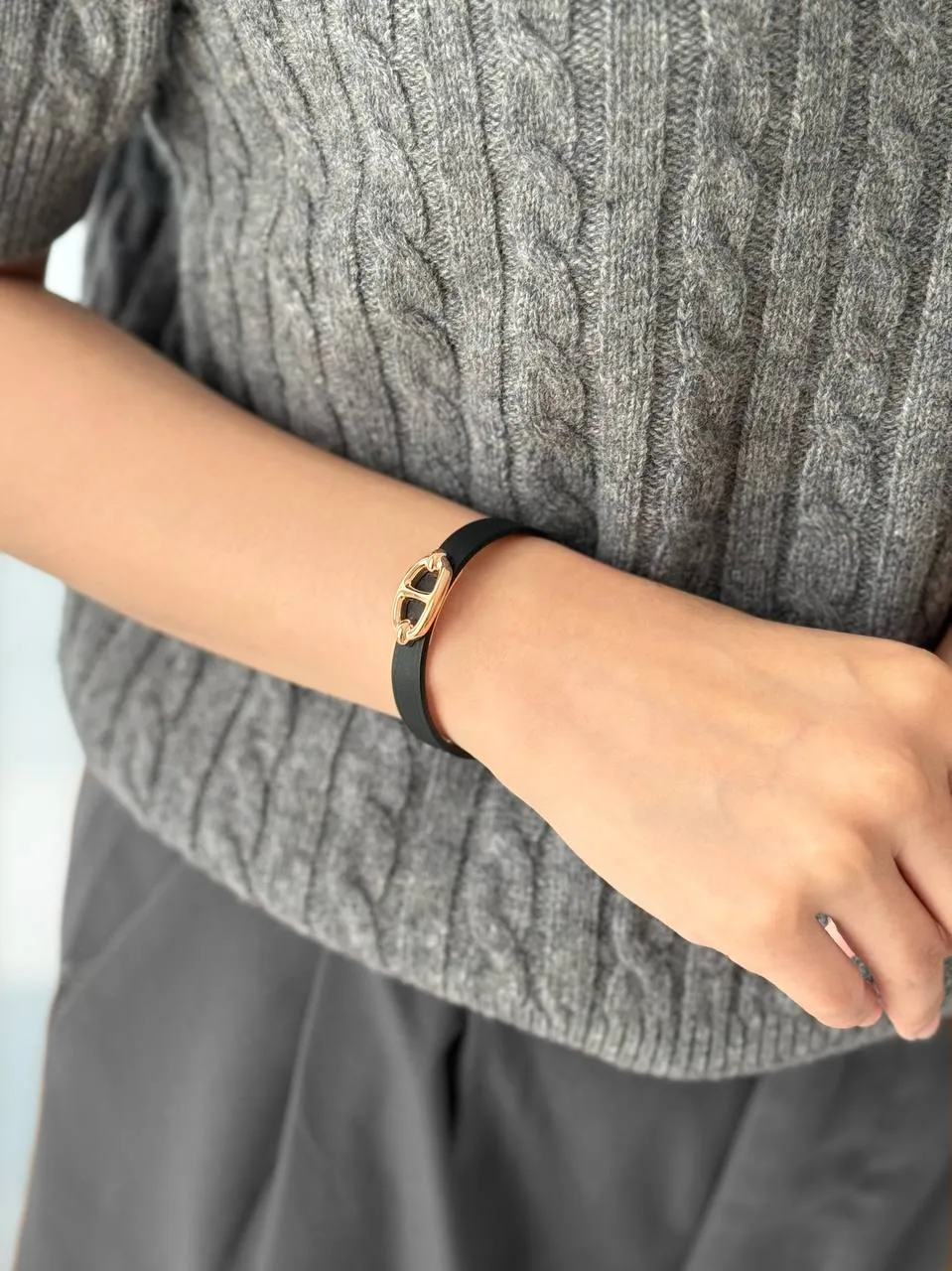 Hermes Hermes Mini Thalassa Bracelet Noir / Black RGHW