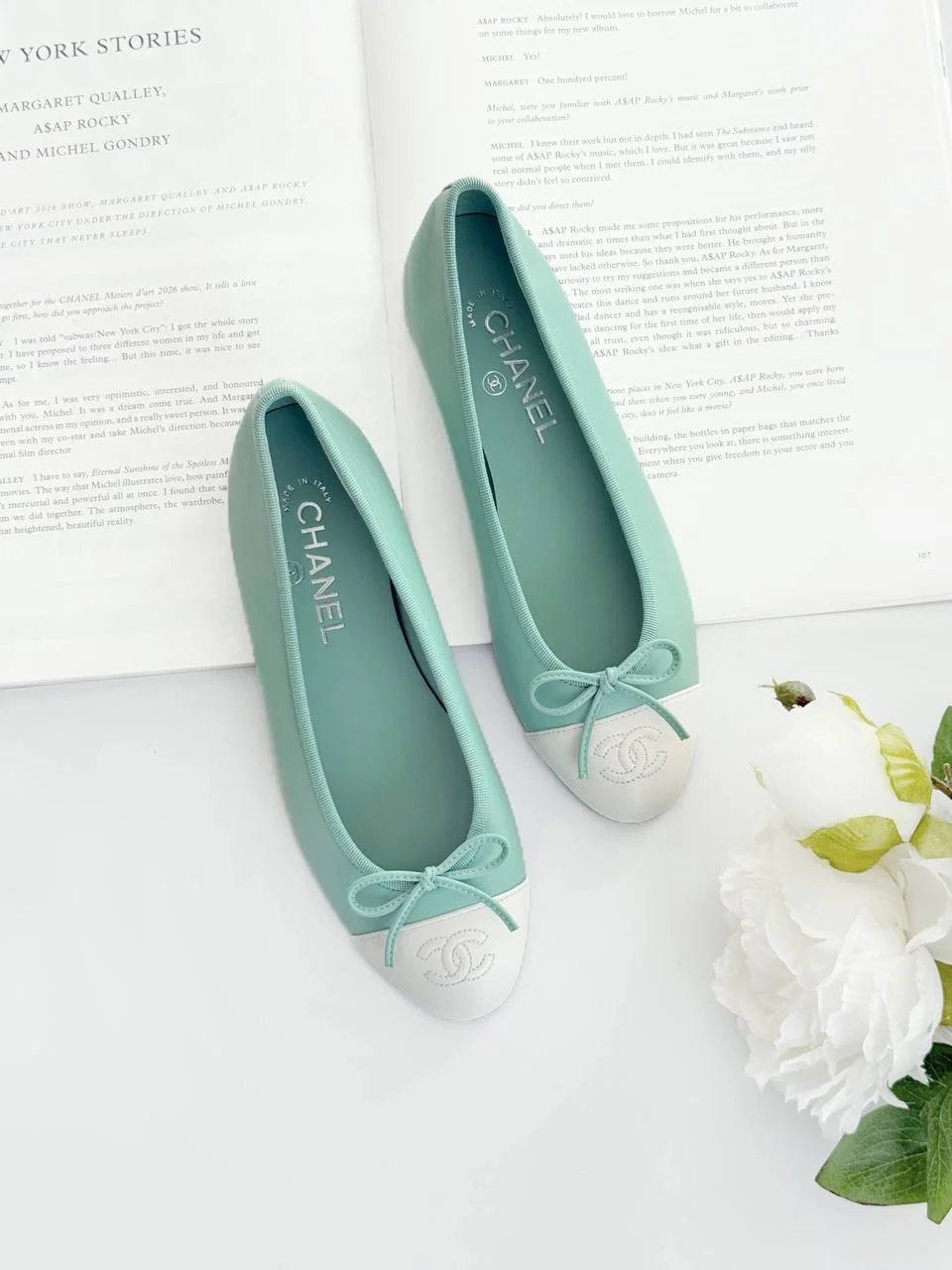 CHANEL Chanel Ballerine Leather Tosca White