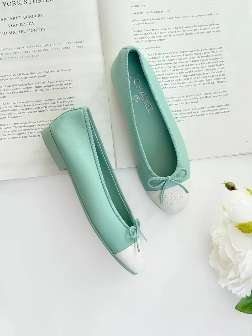 CHANEL Chanel Ballerine Leather Tosca White