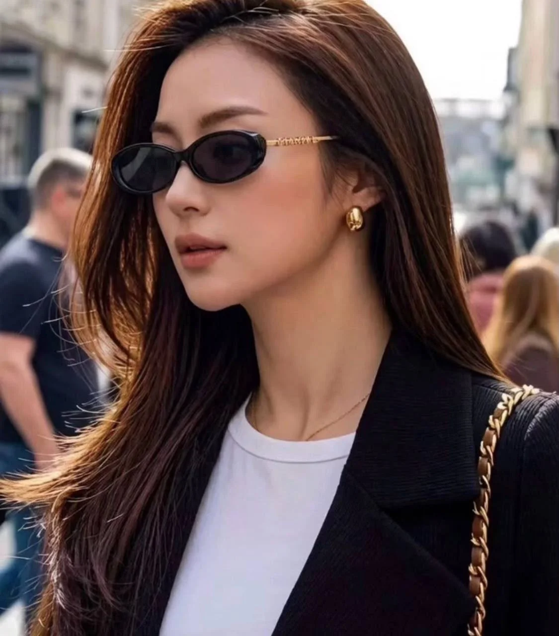 Chanel Oval Sunglasses Frame Acetate & Metal Black with Lenses Grey - photo 8