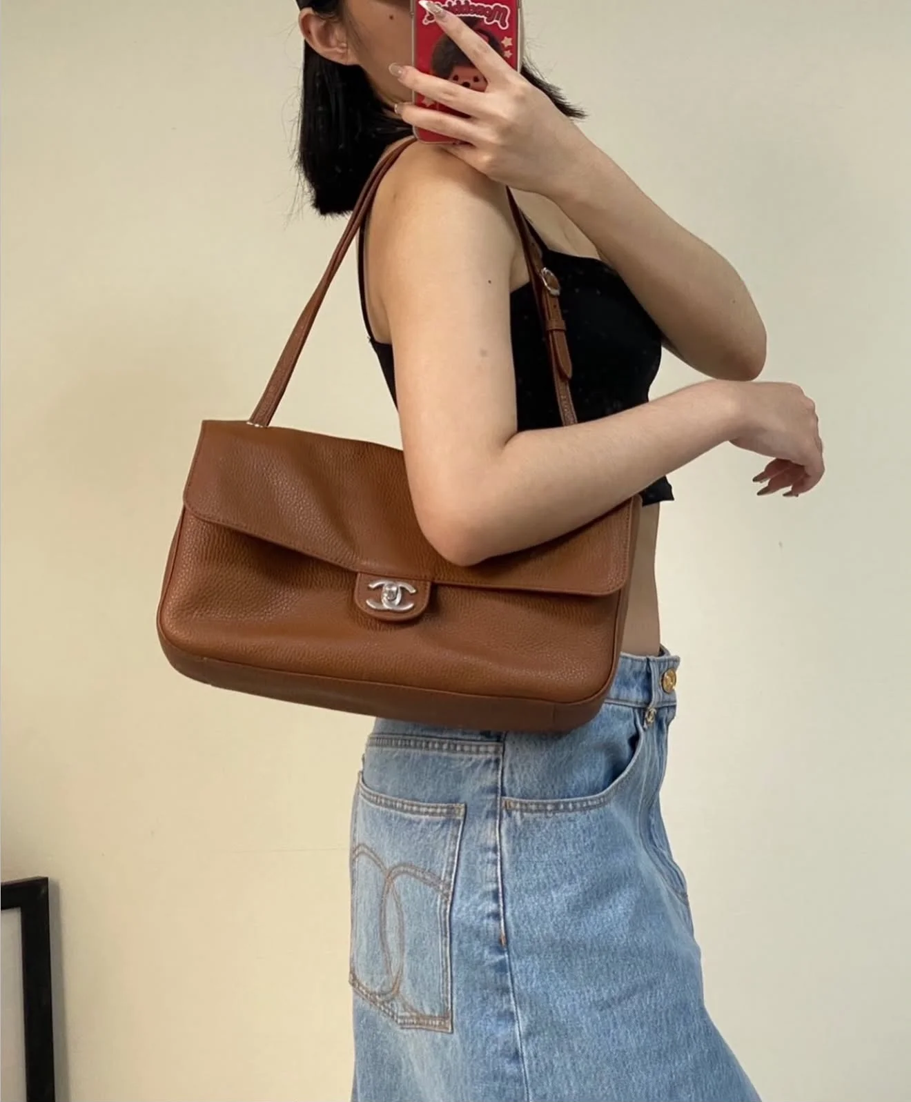 Chanel Maxi Flap XL Caramel SHW 32cm - photo 5