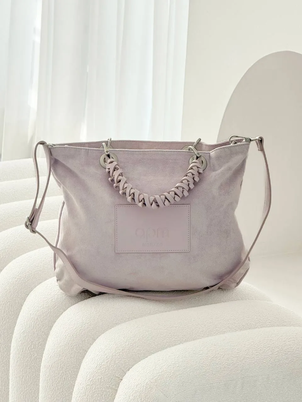 APM Monaco APM Lilac Tote Bag Leather Handle