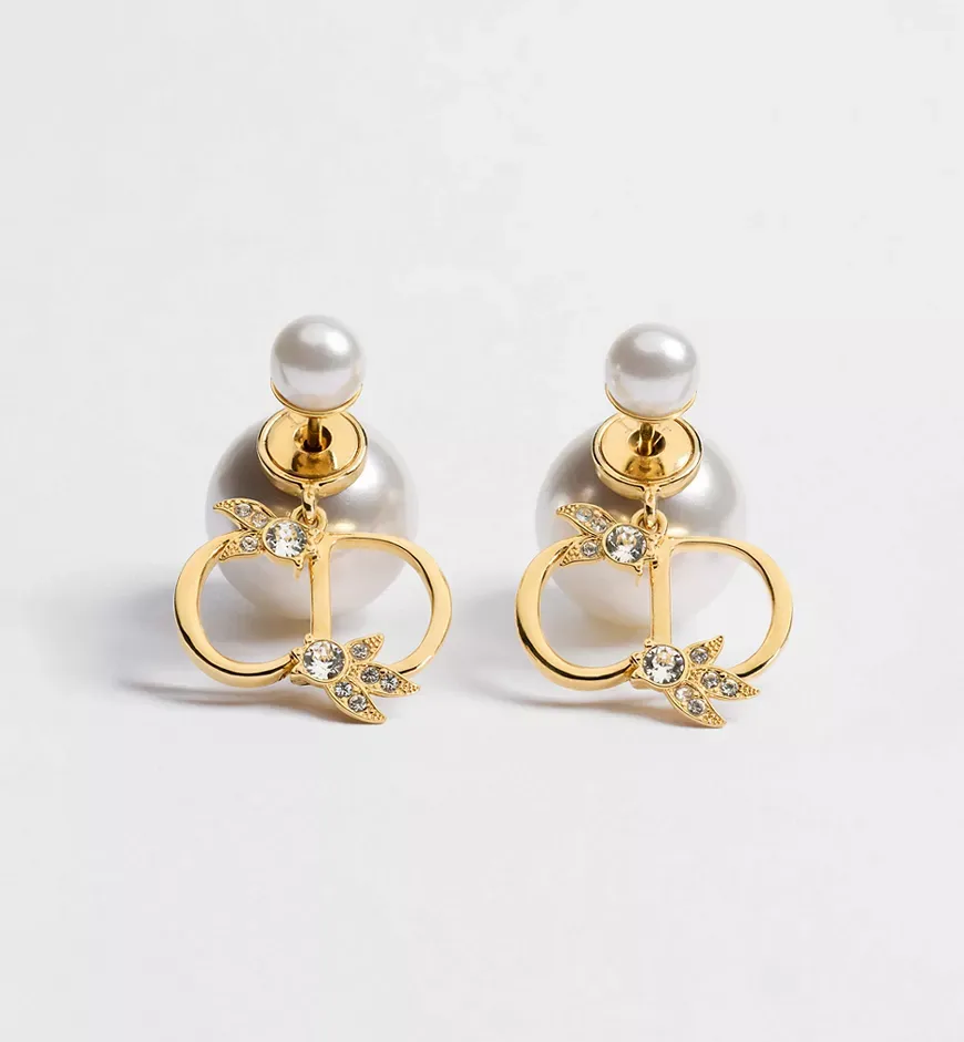 Dior CD Pearl & Floral Drop Earrings - photo 3
