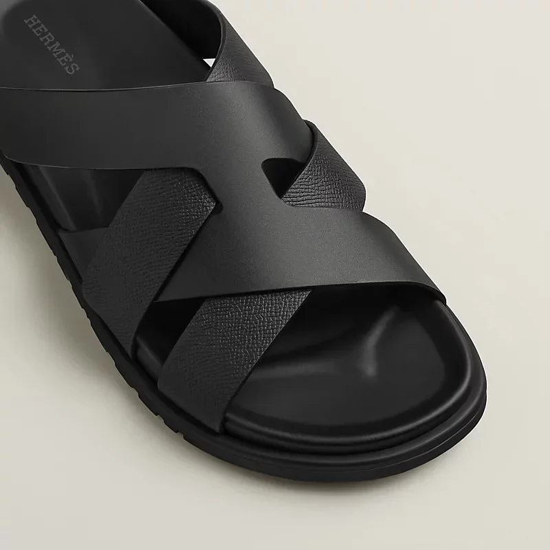 Hermes Kazimir Sandal Epsom and Leather Noir Black - photo 4