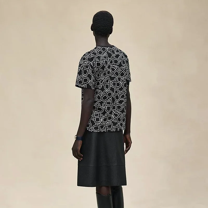 Hermes Maillon Equestre Maxi Tshirt Noir / Black - photo 4