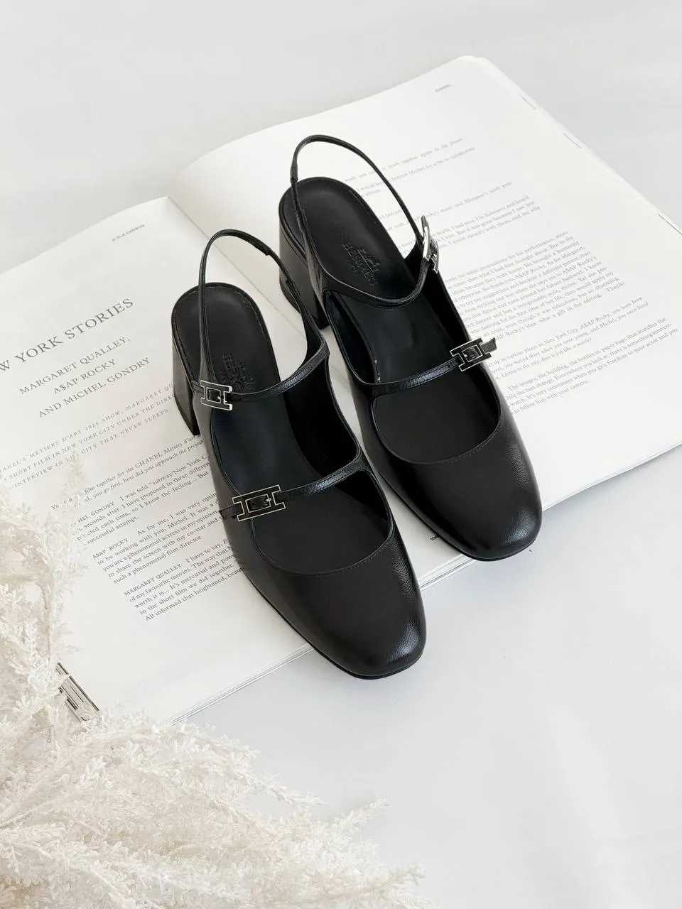 Hermes Hermes Jackie 50 Pump Slingback Black