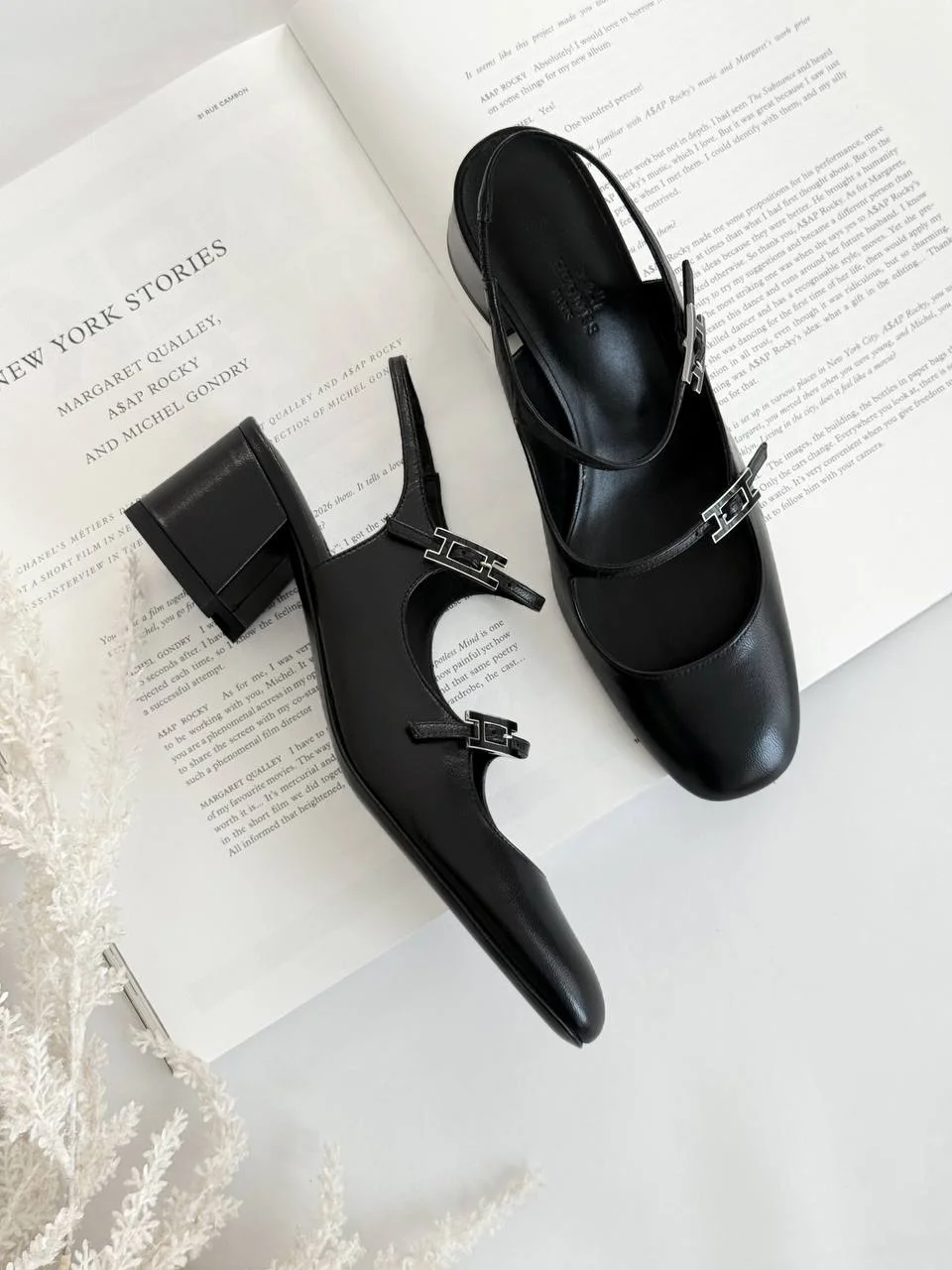 Hermes Hermes Jackie 50 Pump Slingback Black