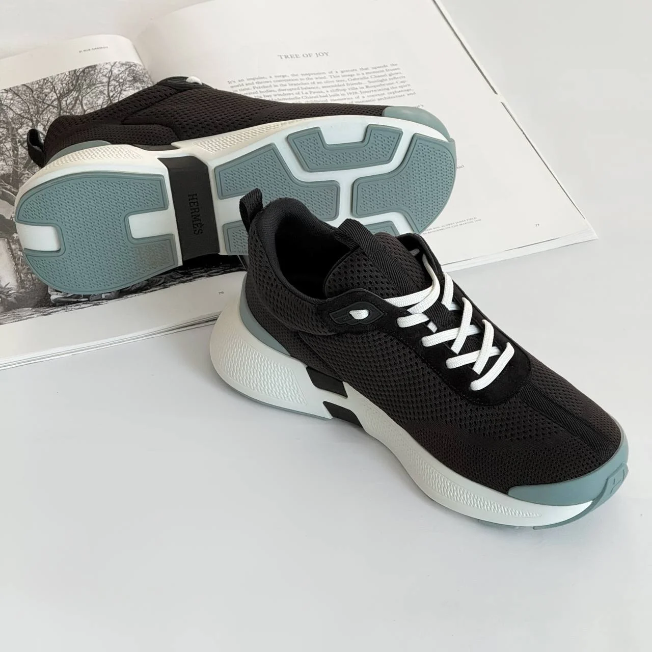 Hermes Heros Sneakers Marron Ebene Men - photo 3